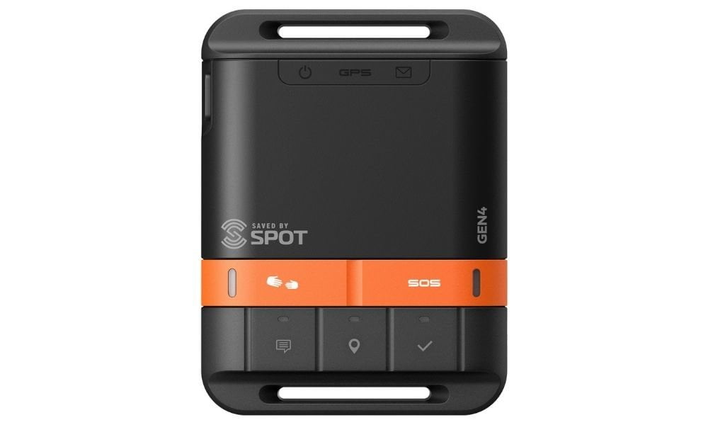 Photograph of SPOT Gen4 1-way GPS lone worker Device, showing small form and function buttons.