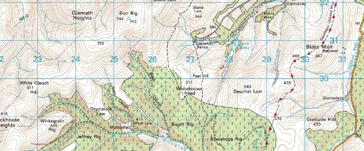 Close up of Ordnance Survey mapping in the Trackplot Portal which provides accurate and detailed location information.