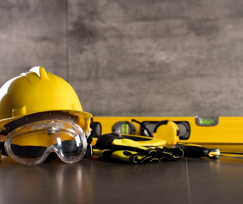PPE safety equipment laid out on a table ready for use