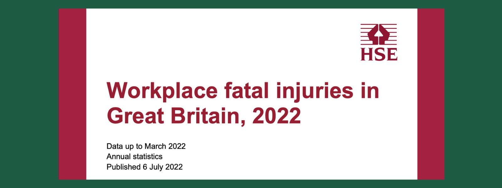 Image of HSE report Workplace fatal injuries in Great Britain 2022