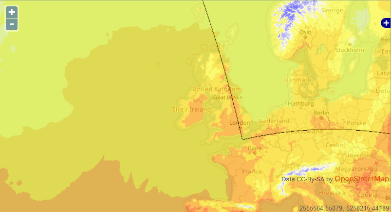 Image of Temperature Forecast overlay in Trackplot Portal
