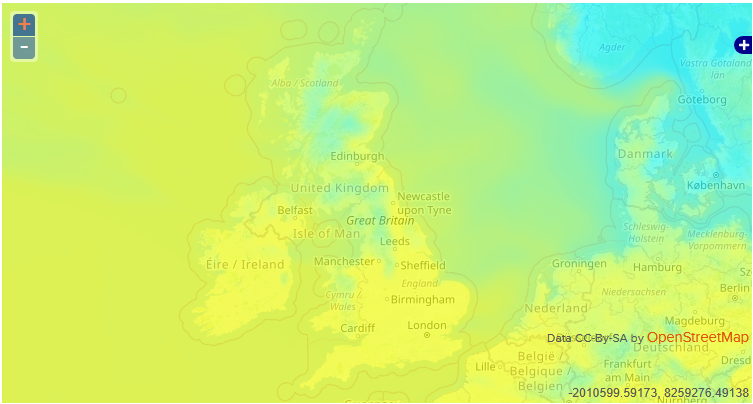 Screenshot of Temperature Forecast in the Trackplot Portal.